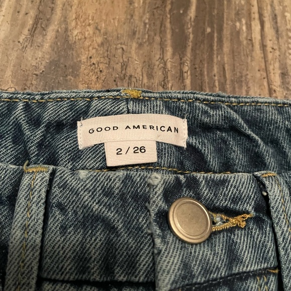 Good American Good Boy High Waist Distressed Nonstretch Jeans, NWT - Picture 9 of 16